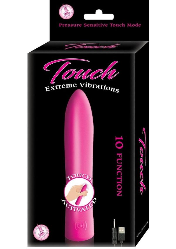 Touch Extreme Vibrations Touch Activited Silicone Vibe Waterproof Pink 5 Inch - Image 2