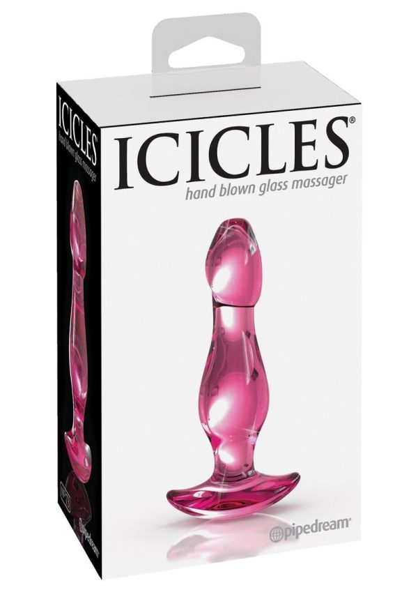 Icicles No 73 Glass Anal Plug Pink 3.6 Inch - Image 2