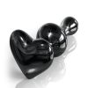 Icicles No 74 Heart Shaped Glass Plug Black 3.1 Inch - Image 3