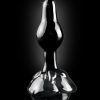 Icicles No 77 Flower Shaped Glass Anal Plug - Black