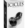 Icicles No 78 Glass Anal Plug Black 2.9 Inch - Image 2