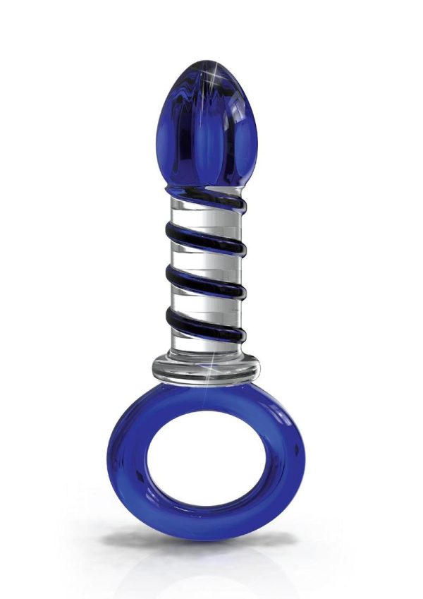 Icicles No 81 Textured Glass Juicer Probe Clear And Blue 3.9 Inch - Image 3