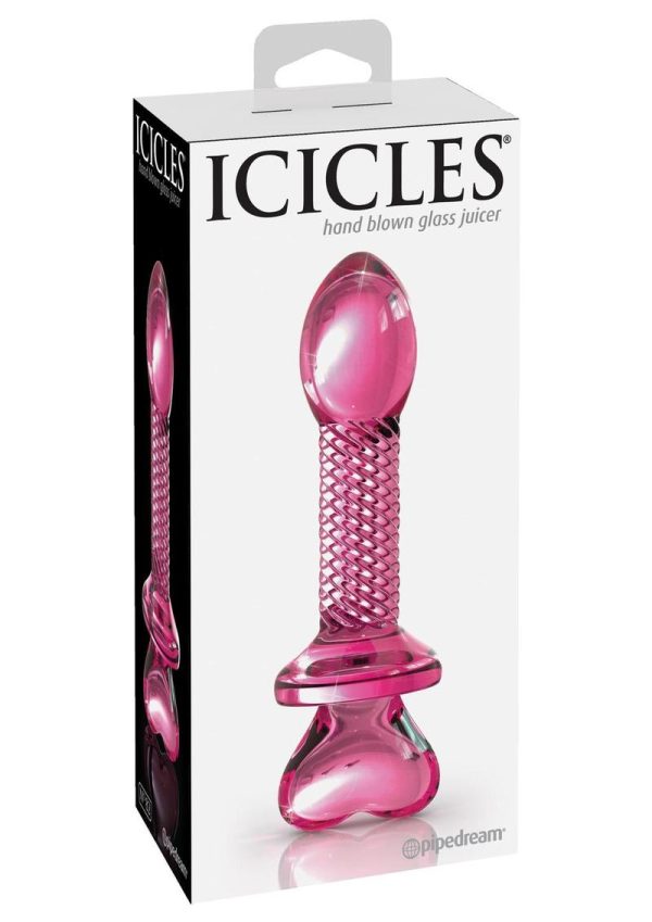 Icicles No 82 Textured Glass Juicer Probe Pink 4 Inch - Image 2