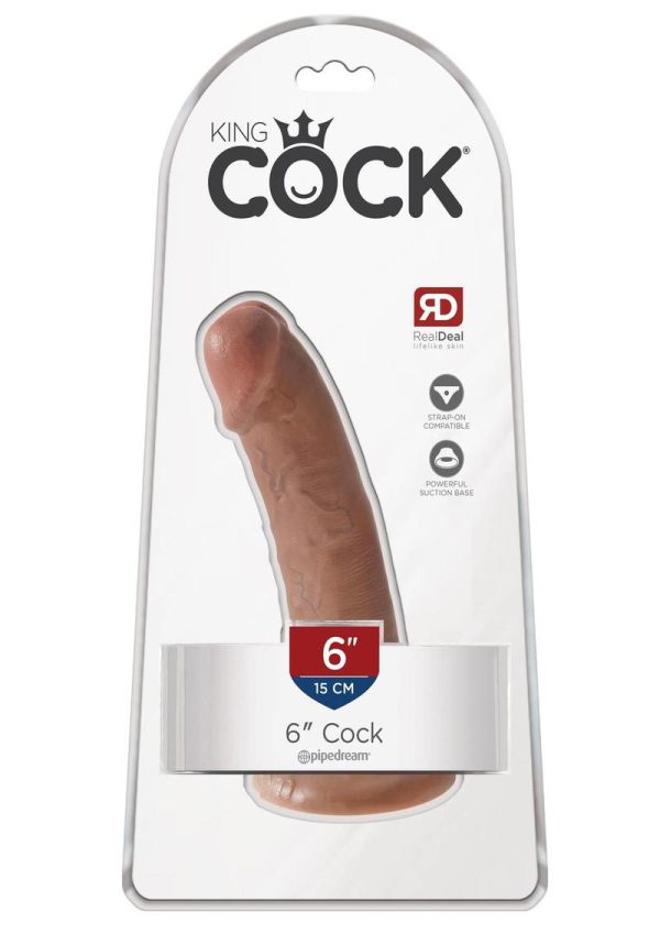 King Cock Realistic Dildo Waterproof Tan 6 Inch - Image 2