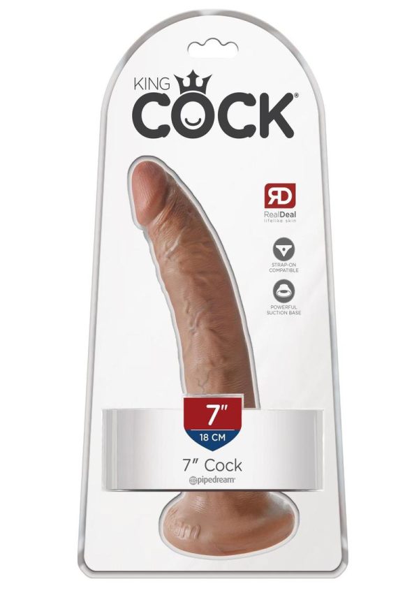 King Cock Realistic Dildo Tan 7 Inch - Image 2