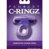 Fantasy C-Ringz Vibrating Super Ring Textured Cockring Waterproof Purple 2.32 Inch Diameter - Image 2