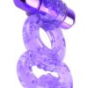 Fantasy C-Ringz Vibrating Infinity Super Ring Textured Cockring Waterproof Purple - Image 3