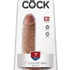King Cock Realistic Dildo With Balls Tan 7 Inch - Image 2