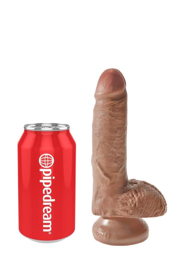 King Cock Realistic Dildo With Balls Tan 7 Inch - Image 3