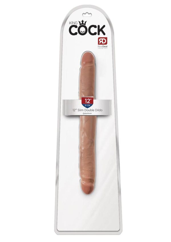 King Cock Slim Double Dildo Tan 12 Inch - Image 2