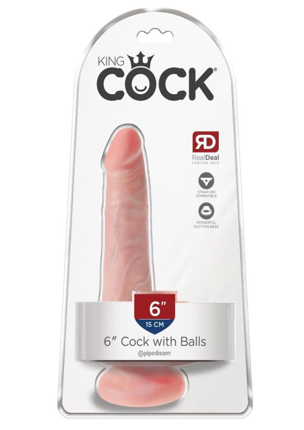 King Cock Realistic Dildo With Balls Flesh 6 Inch - Image 2