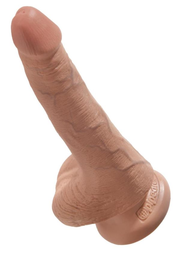 King Cock Realistic Dildo With Balls Tan 6 Inch - Image 3