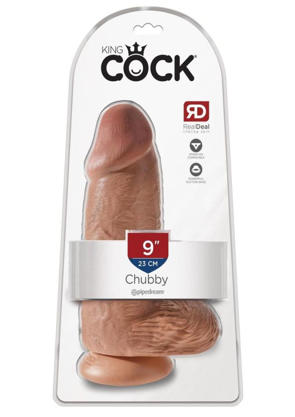 King Cock Realistic Chubby Dildo With Balls Flesh 9 Inch - Image 2