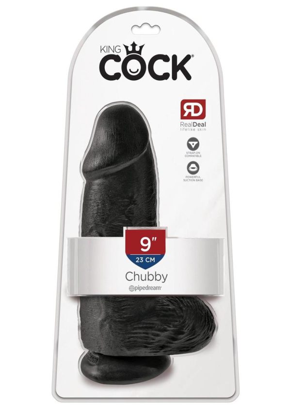 King Cock Chubby Realistic Dildo With Balls Black 9 Inch - Image 2