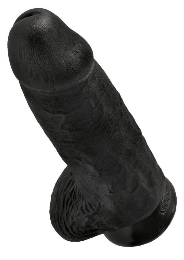 King Cock Chubby Realistic Dildo With Balls Black 9 Inch - Image 3