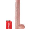 King Cock Dildo with Balls 14in - Vanilla