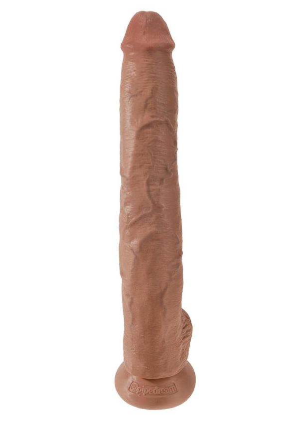 King Cock Realistic Dildo With Balls Tan 14 Inch - Image 3