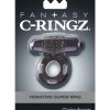 Fantasy C-Ringz Vibrating Super Ring Textured Cockring Waterproof Black 2.32 Inch Diameter - Image 2