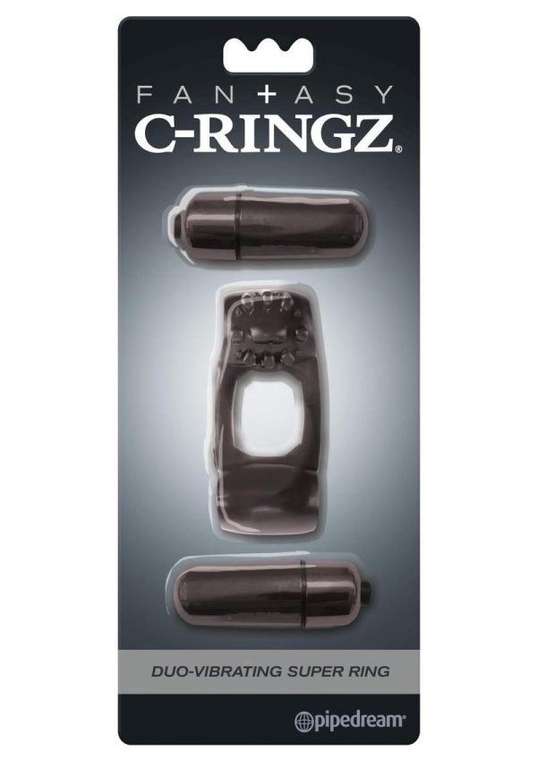 Fantasy C-Ringz Duo-Vibrating Super Ring With Clitoral Stimulation Waterproof Black - Image 2