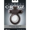 Fantasy C-Ringz Vibrating Silicone Super Ring Textured Cockring Waterproof Black 2.32 Inch Diameter - Image 2