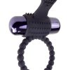 Fantasy C-Ringz Vibrating Silicone Super Cock Ring with Bullet - Black