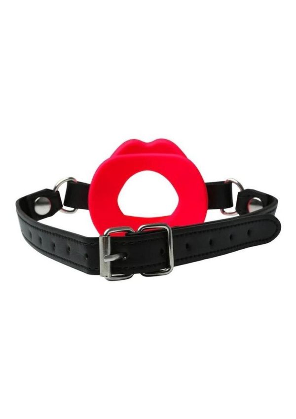 Sex And Mischief Silicone Lips Open Mouth Gag Red - Image 3