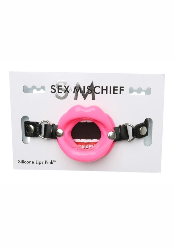 Sex And Mischief Silicone Lips Open Mouth Gag Pink - Image 2