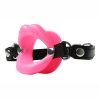 Sex and Mischief Silicone Lips Open Mouth Gag - Pink