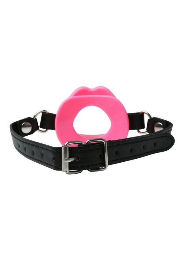 Sex And Mischief Silicone Lips Open Mouth Gag Pink - Image 3