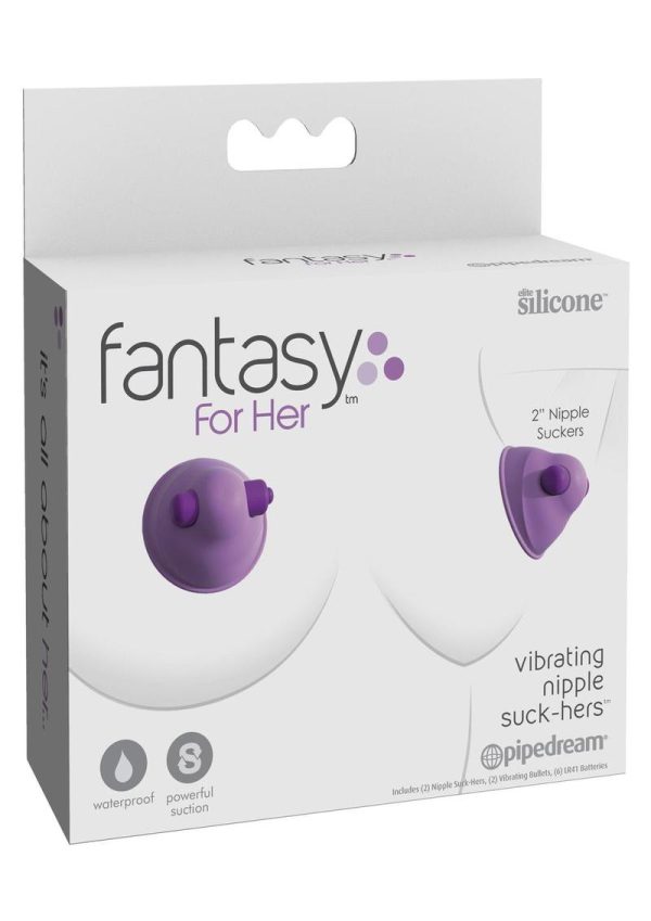 Fantasy For Her Silicone Vibrating Nipple Suck Hers Waterproof Purple 2 Inch - Image 2