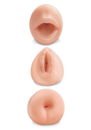 Pipedream Extreme Toyz All 3 Holes Masturbator Kit (4 Pieces) - Vanilla