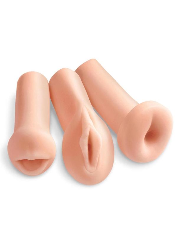 Pipedream Extreme Toyz All Three Holes Masturbator Kit Flesh - Image 3