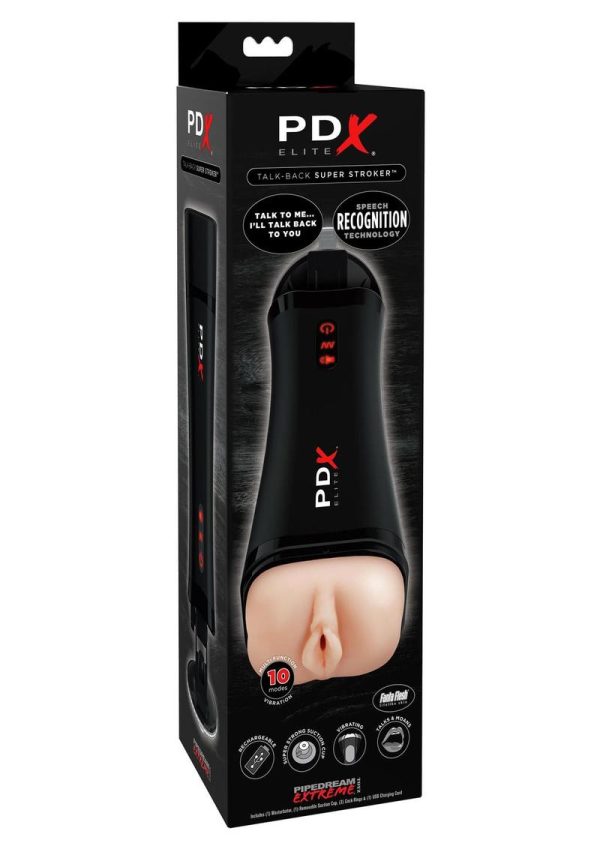 PDX Elite Talk-Back Super Stroker USB Rechargeable Interactive Masturbator Flesh - Image 2