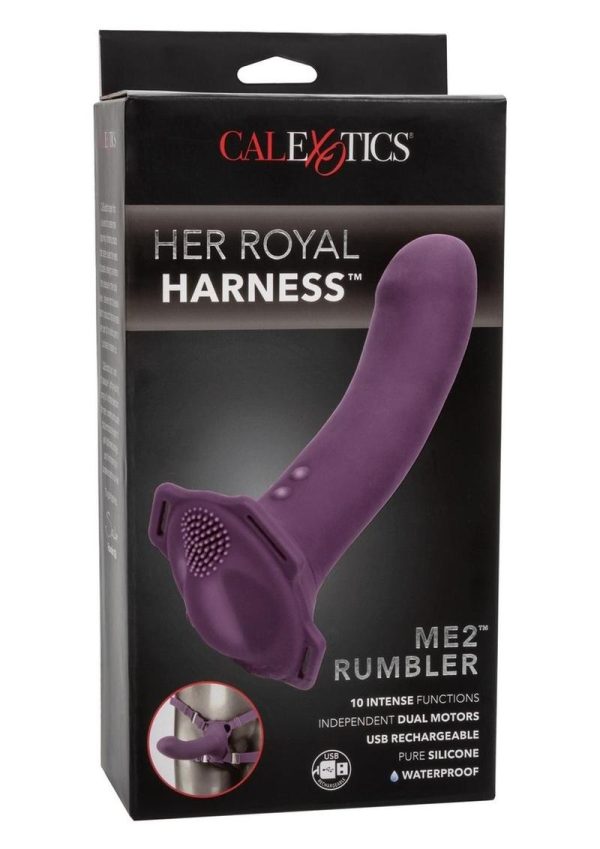 Calexotics Me2 Rumble Silicone Strap On Massager Waterproof Purple - Image 2