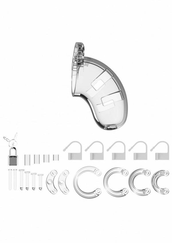 Man Cage Model 01 Male Chastity With Lock Clear 3.5 Inch - Image 3
