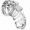 Man Cage Model 02 Male Chastity With Lock Clear 3.5 Inch - Image 2