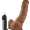Coverboy The Boxer Vibrating Dildo with Balls with Wired Remote Control 9in - Caramel