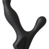 OptiMALE Rimming P-Massager Rechargeable Silicone Vibrating and Rotating Prostate Stimulator - Black