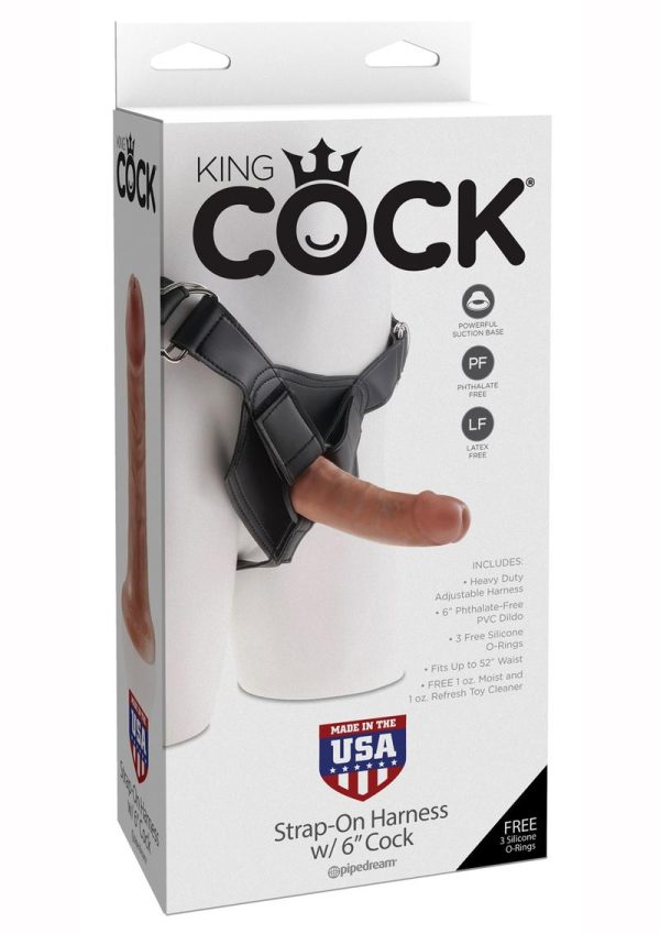 King Cock Strap On Harness With Cock Kit Tan 6 Inches - Image 2