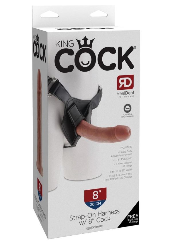 King Cock Strap On Harness With Cock Kit Tan 8 Inches - Image 2