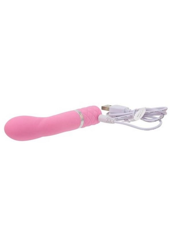 Pillow Talk Racy Silicone Mini Massager USB Rechargeable With Swarovski Crystal Pink 5 Inch - Image 3