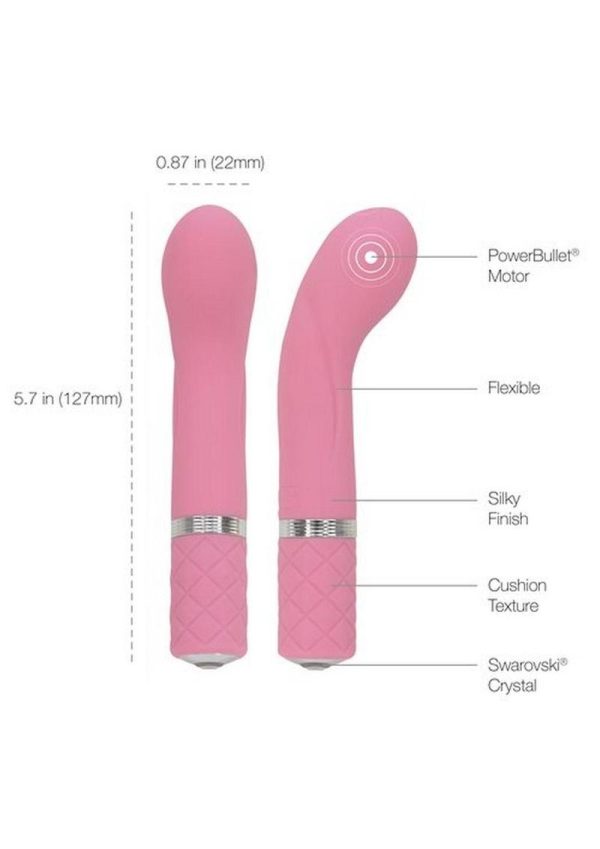 Pillow Talk Racy Silicone Mini Massager USB Rechargeable With Swarovski Crystal Pink 5 Inch - Image 4