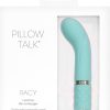 Pillow Talk Racy Silicone Mini Massager USB Rechargeable With Swarovski Crystal Teal 5 Inch - Image 2