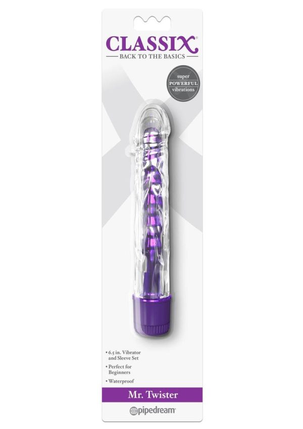 Classix Mr Twister Vibe With Sleeve Set Waterproof Purple 6.5 Inches - Image 2