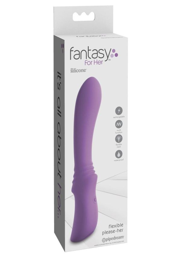 Fantasy For Her Flexible Please Her Silicone Rechargeable Waterproof Purple - Image 2