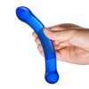 Glass Curved Glass G-Spot Dildo Blue 6 Inches - Image 4