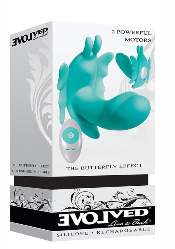 The Butterfly Effect Silicone USB Rechargeable Dual Motor Wireless Remote Control Vibrator Waterproof Teal - Image 2