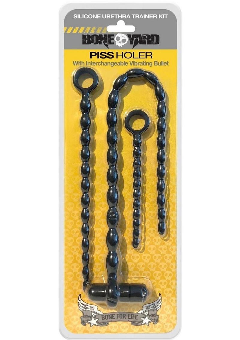 Bone Yard Silicone Urethra Trainer Kit Vibrating Sounds With Interchangeable Vibrating Bullet Black 3 Sizes Per Set - Image 2