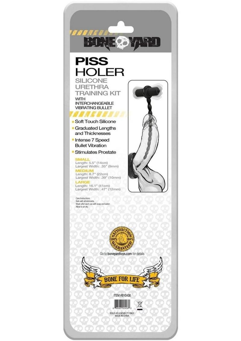 Bone Yard Silicone Urethra Trainer Kit Vibrating Sounds With Interchangeable Vibrating Bullet Black 3 Sizes Per Set - Image 4