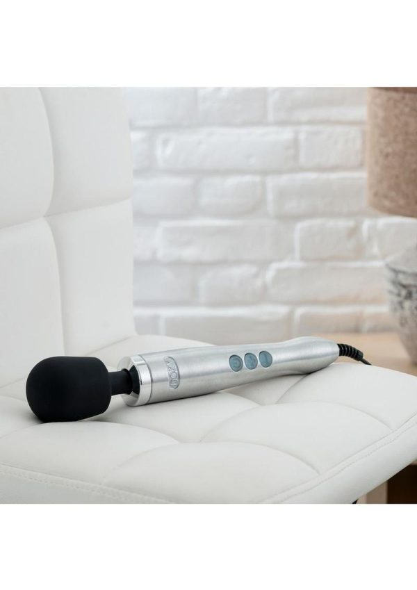 DOXY Die Cast Plug-In Vibrating Wand Body Massager Brushed Metal Silver - Image 4